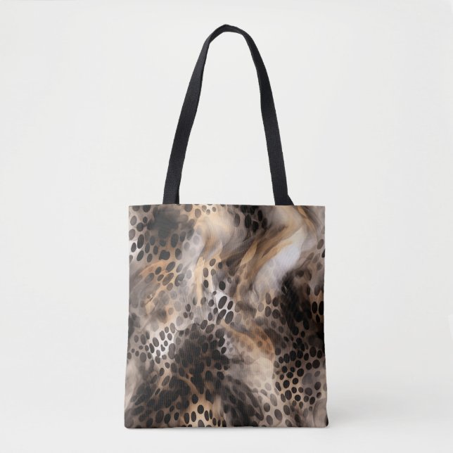 Bolsa Tote Impressão abstrato Leopardo Animal (Frente)