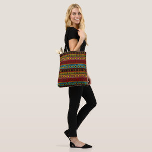 Bolsa Tote Impressão africano Browns/Yellows Cloth Grocery