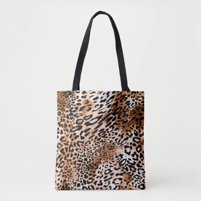 Bolsa Tote Impressão Afro-Leopardo Invisível (Frente)