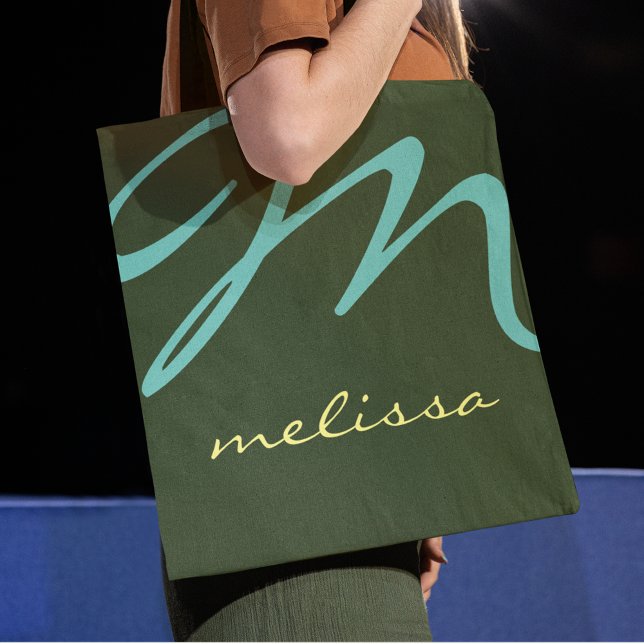 Bolsa Tote impressão (ambos os lados) verde grande saco de to (Criador carregado)