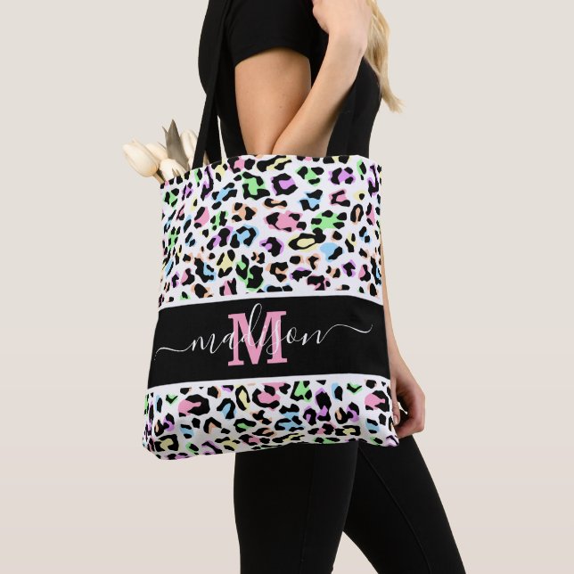 Bolsa Tote Impressão Animal Leopard Trendy Monograma (Close Up)