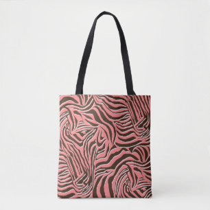 Bolsa Tote Impressão animal, padrão de zebra uniforme.