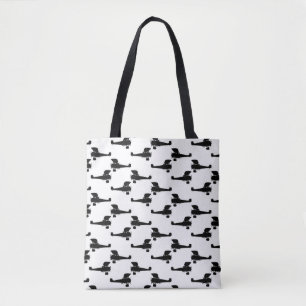 Bolsa Tote Impressão antigo do plano do vintage das silhueta