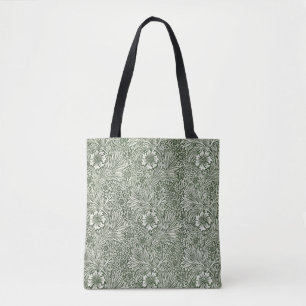 Bolsa Tote Impressão artística floral verde calêndula de Will