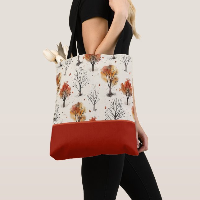 Bolsa Tote Impressão Botânica de Árvores de Outono Aconchegan (Close Up)