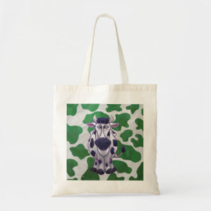 Bolsa Tote Impressão Branco e Verde-Vaca