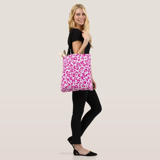 Bolsa Tote Impressão cor-de-rosa sobre fundo personalizável (No(a) Modelo)