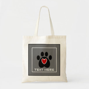 Bolsa Tote Impressão customizável e coração da pata