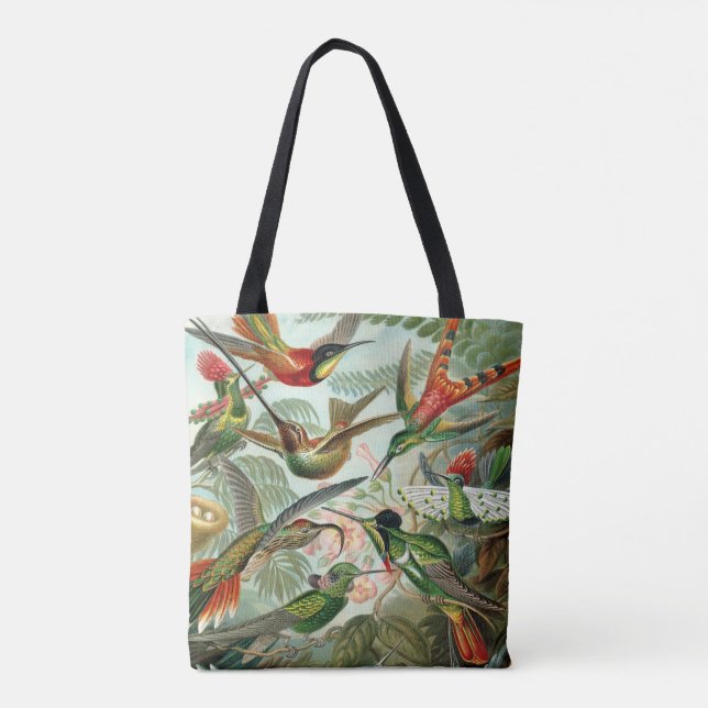 Bolsa Tote Impressão da arte de Ernst Haeckel: Trochilidae (Verso)