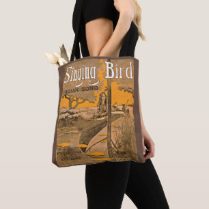 Bolsa Tote impressão de 1909 Singing Bird sheet