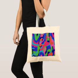 Bolsa Tote Impressão de Abstrato colorida em cores retrorais