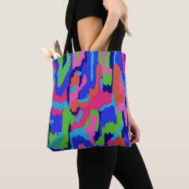 Bolsa Tote Impressão de Abstrato colorida em cores retrorais