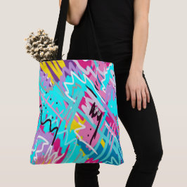 Bolsa Tote Impressão de Abstrato Expressivo a Negrito