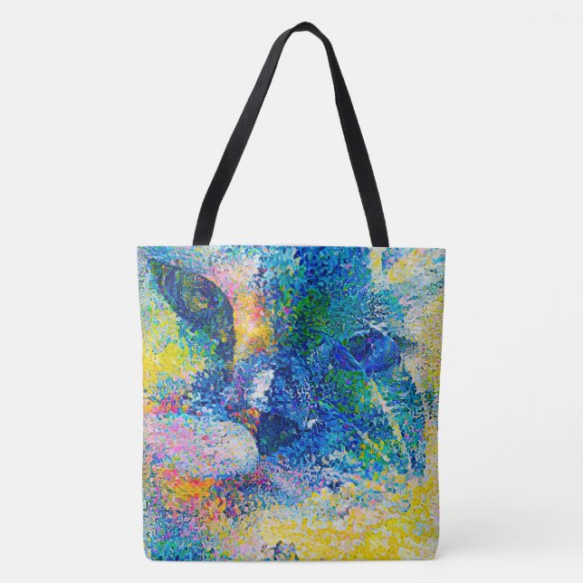 Bolsa Tote Impressão de arte de Abstrato vibrante (Frente)