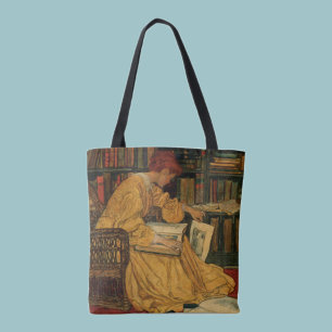 Bolsa Tote Impressão de Arte de Amante de Livros Antigos Mu