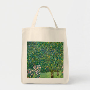 Bolsa Tote Impressão de Arte de Parede de Gustav Klimt Rosas 