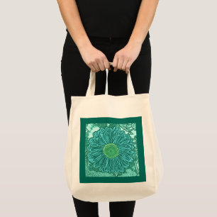 Bolsa Tote Impressão de bloco da margarida do Gerbera,