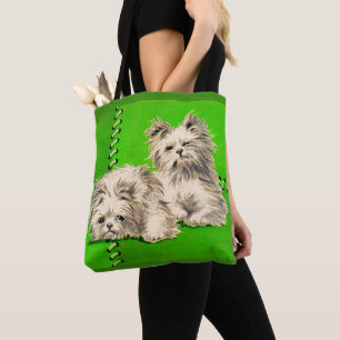 Bolsa Tote impressão de cães fofos