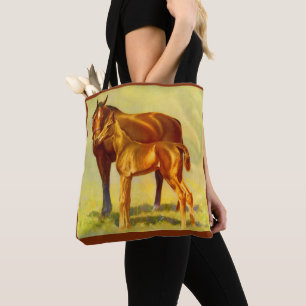 Bolsa Tote impressão de cavalo grande