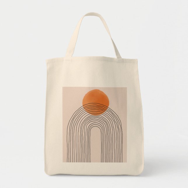 Bolsa Tote Impressão de Círculo de Linha de Arte bonito (Frente)