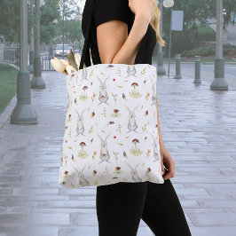Bolsa Tote Impressão de Coelhinho de Woodland Por Todo O Saco