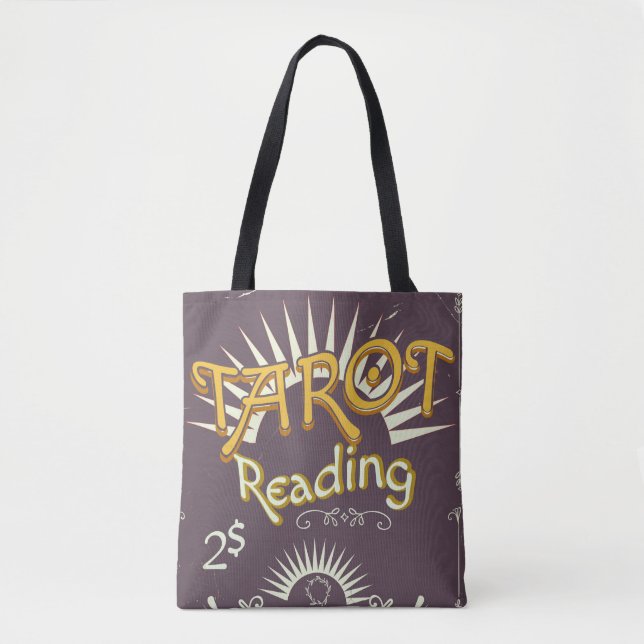 Bolsa Tote Impressão de colheita do Tarot Reader (Frente)