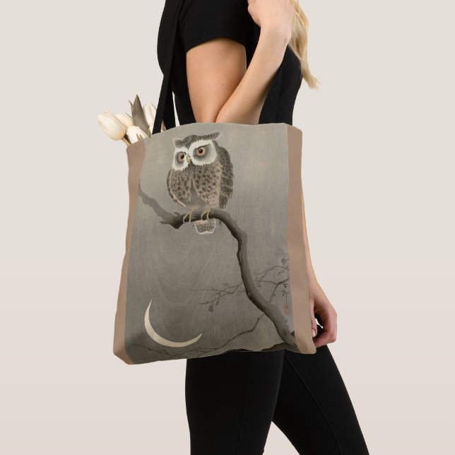 Bolsa Tote impressão de coruja de orelha longa (Close Up)