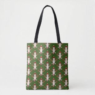 Bolsa Tote Impressão de dois lados do Axolotl de Natal bonito