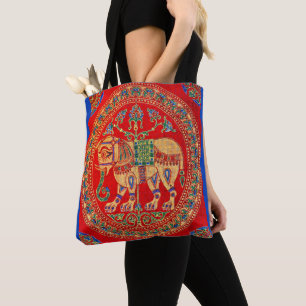 Bolsa Tote impressão de elefantes da Índia Oriental