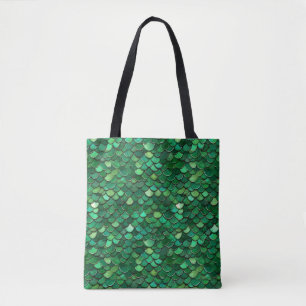 Bolsa Tote Impressão de floco verde