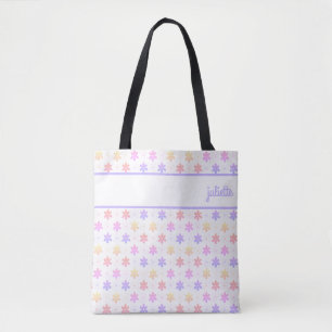 Bolsa Tote Impressão DE FLORES PEQUENAS BONITO DE PELES