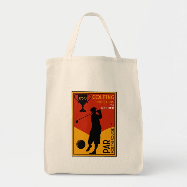 Bolsa Tote impressão de Golfe Clássico de 1930 (Frente)