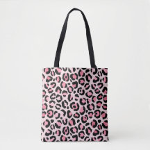 Impressão de Leopardo Negro e Rosa-Chic