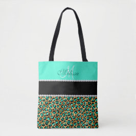 Bolsa Tote Impressão De Leopardo Verde E Preto Da Casa Da Moe