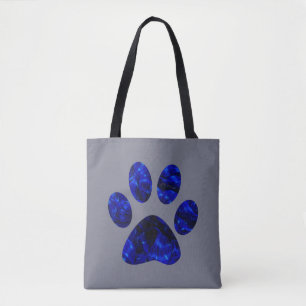 Bolsa Tote Impressão de Pata Azul