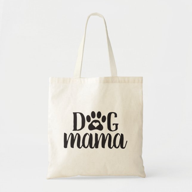 Bolsa Tote Impressão de Pata Cardíaca de Cão Mama (Frente)