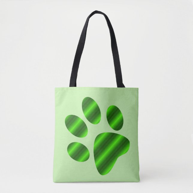 Bolsa Tote Impressão de Pata com Gradiente Verde (Frente)
