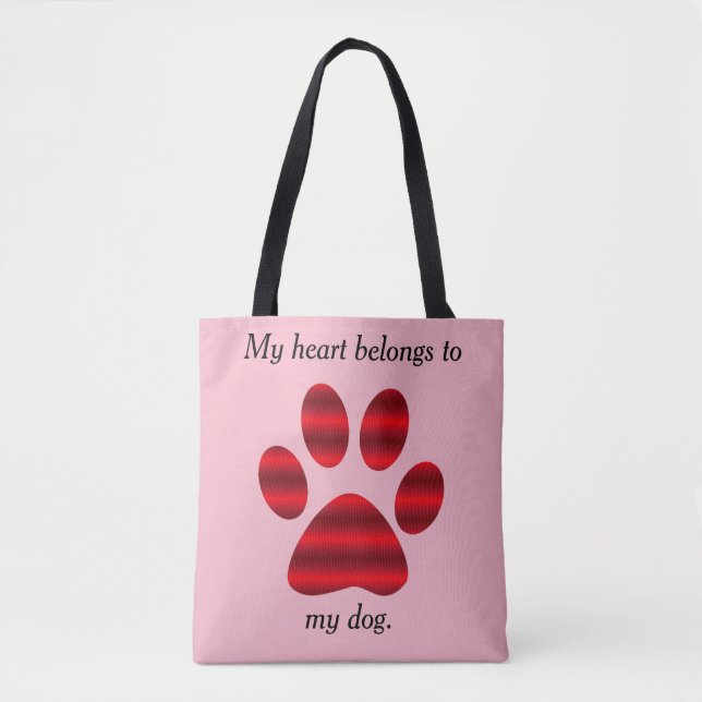 Bolsa Tote Impressão de Pata com Gradiente Vermelho (Frente)