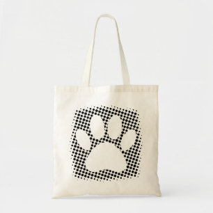 Bolsa Tote Impressão de Pata de Cachorro com Meio-Tom