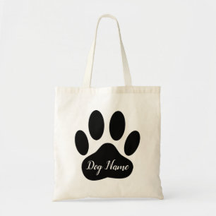 Bolsa Tote Impressão de Pata de Cachorro Com Nome Editável