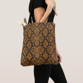 Bolsa Tote Impressão de Pele de Cobra Python