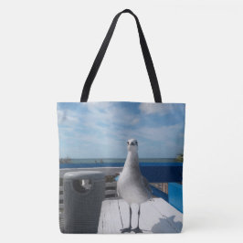 Bolsa Tote Impressão de Praia de Picada de Seagull