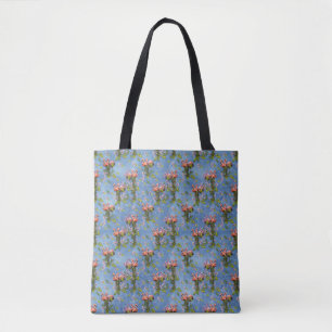 Bolsa Tote Impressão de repetição do céu azul nublado e F
