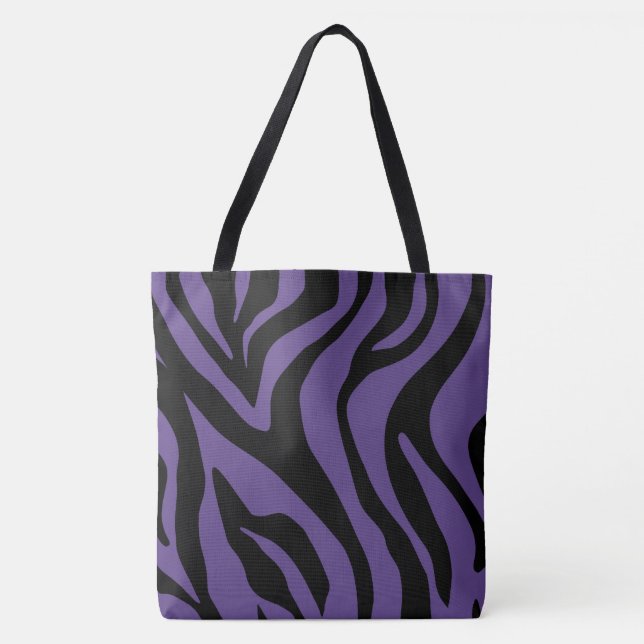 Bolsa Tote Impressão de Tigre Roxo de Plum (Frente)