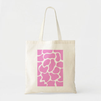 Bolsa Tote Impressão de vaca rosa minimalista
