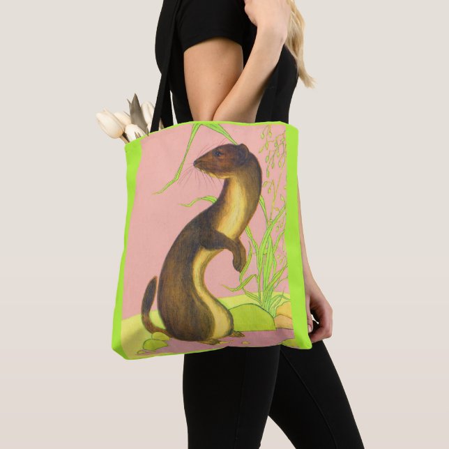 Bolsa Tote impressão de weasel (Close Up)