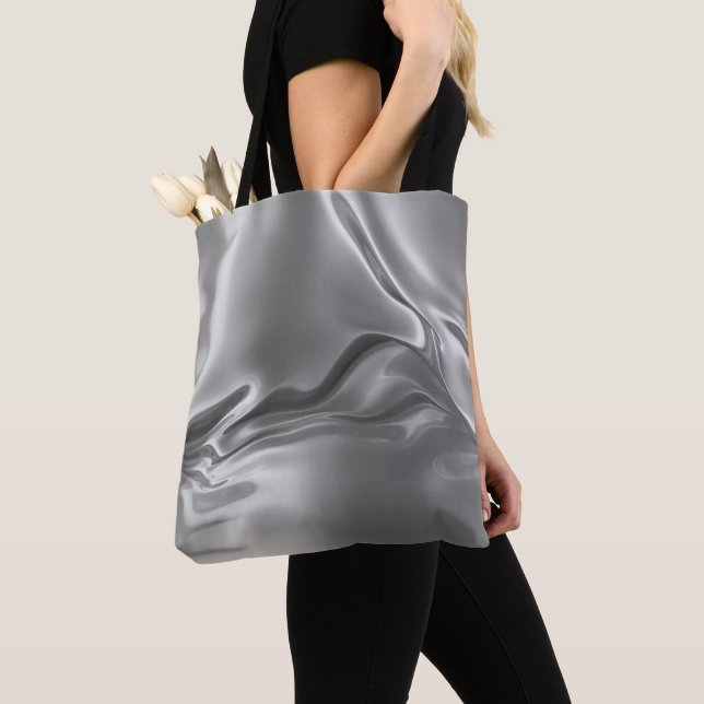 Bolsa Tote Impressão digital de prata líquida (Close Up)