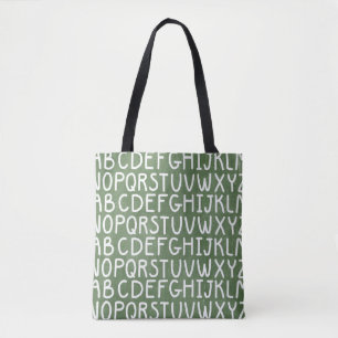 Bolsa Tote Impressão do alfabeto Chaulkoard por toda a mala