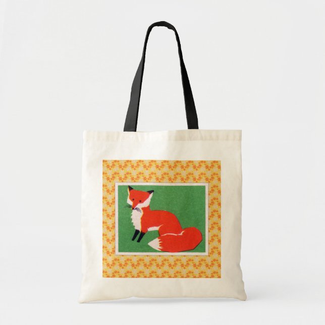 Bolsa Tote Impressão do Fox vermelho do vintage (Frente)