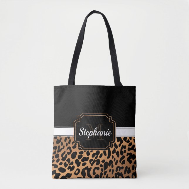 Bolsa Tote Impressão do Leopardo Bonito (Frente)